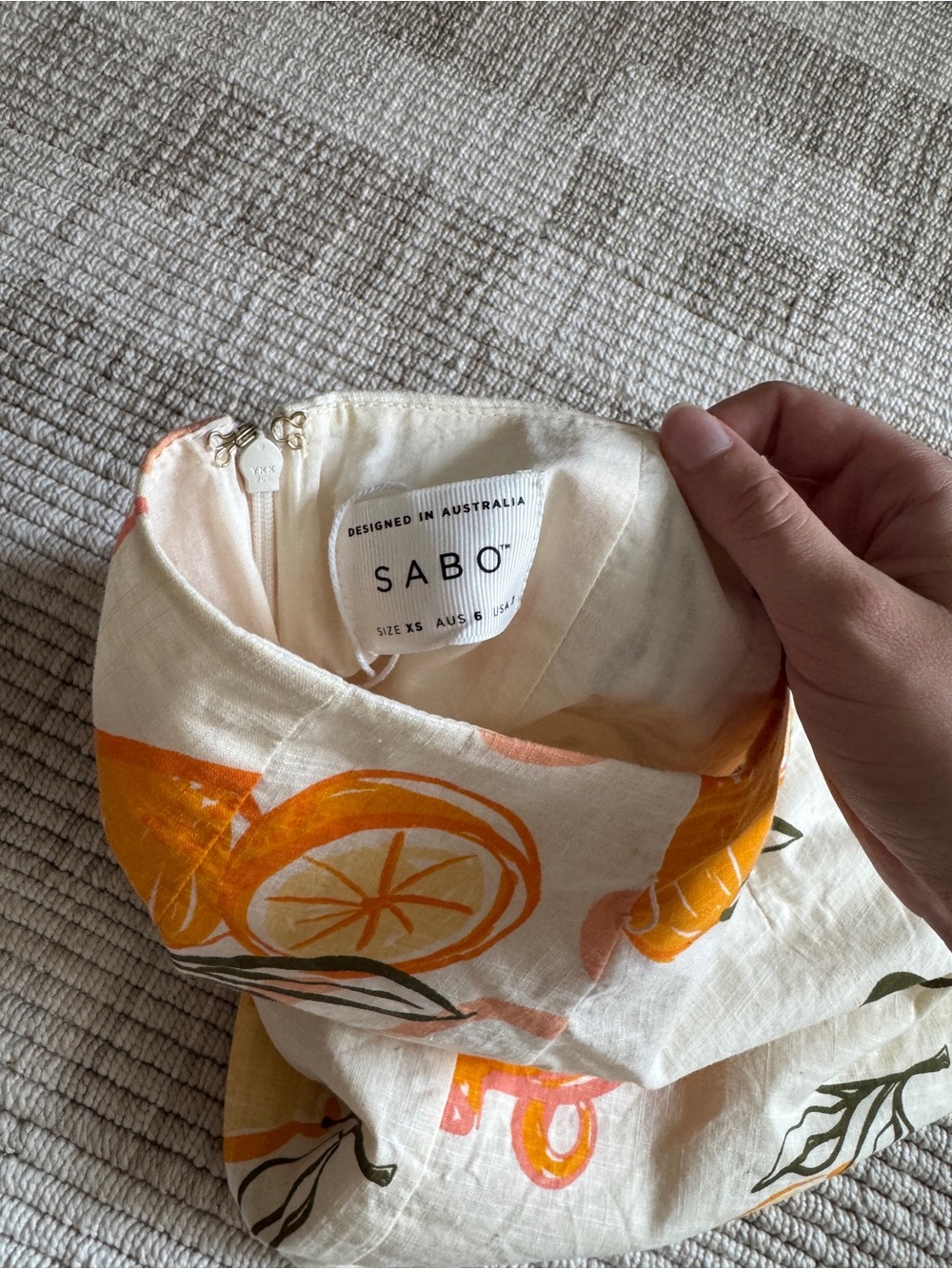 SABO Women’s Cream Citrus Print A-Line Skirt - Picture 3 of 3
